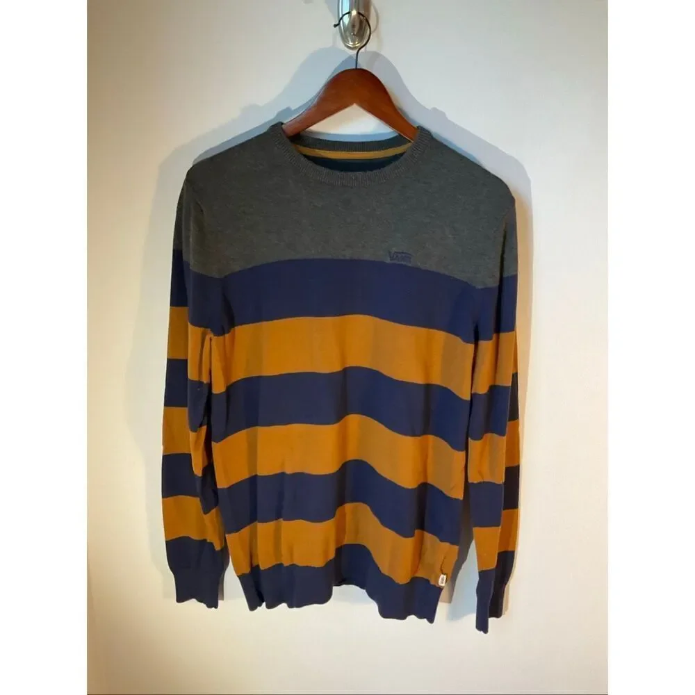 Vintage Y2K Vans Striped Sweater, Medium. 100% cotton